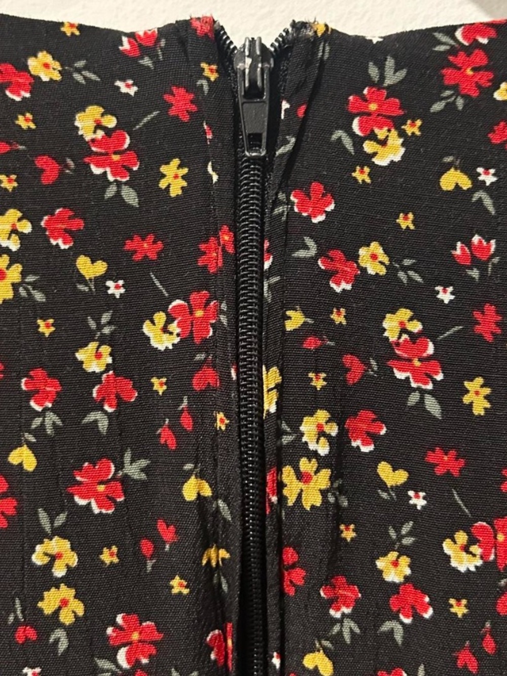 Vintage Black Ditsy Floral Dress Cottagecore Prairie Y2K Maxi Dress - Picture 7 of 8